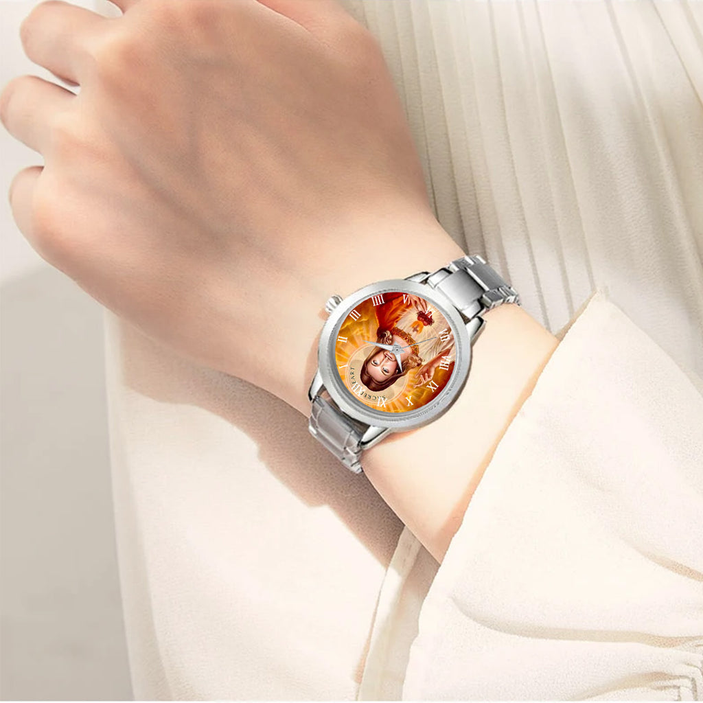 Reloj Jesus Sagrado Corazon Acero Dama