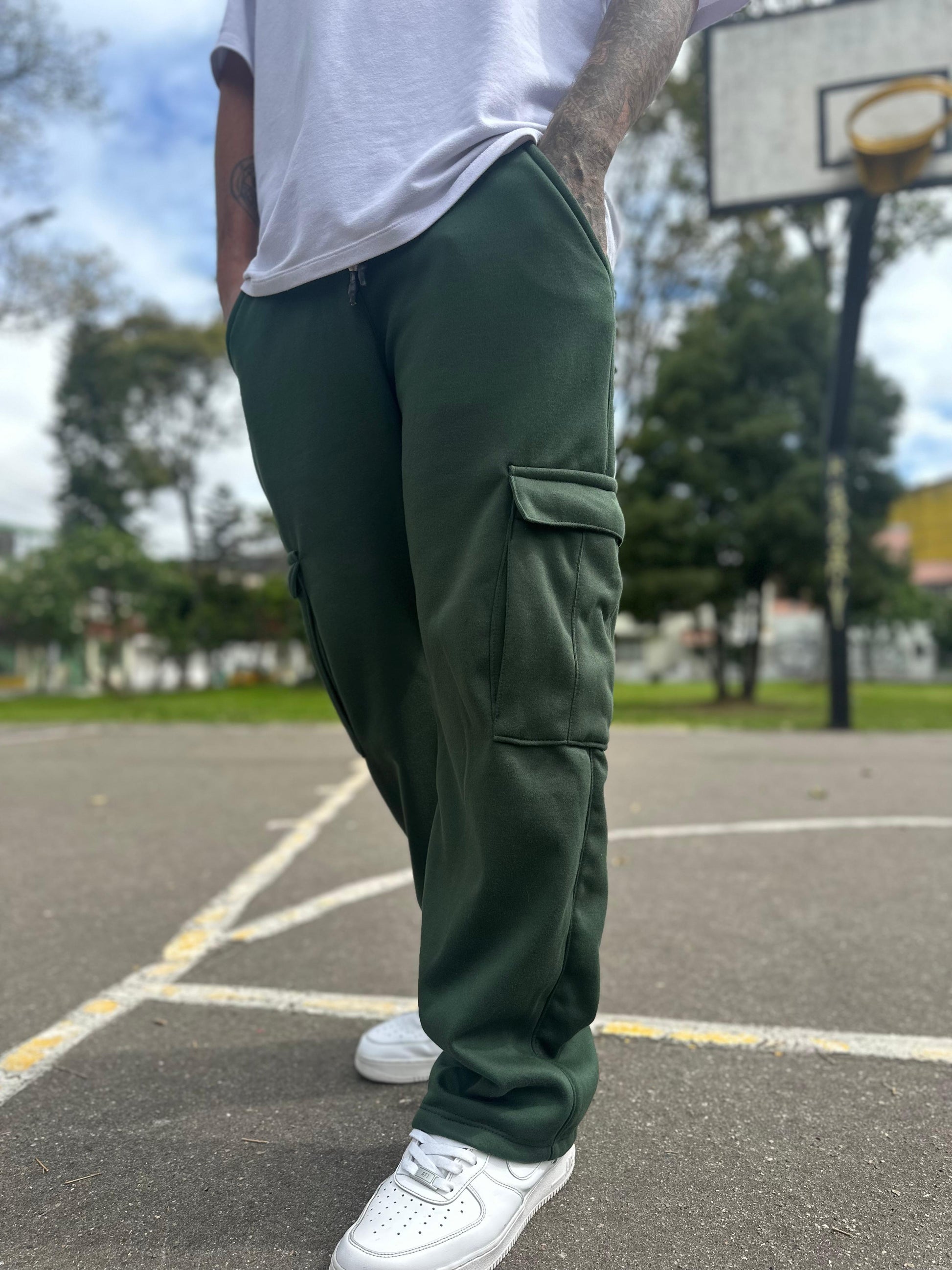 Pantalon Sudadera Cargo Hombre