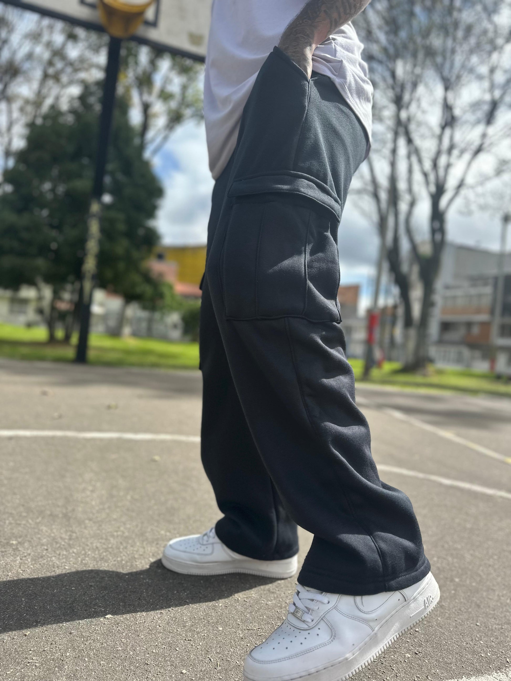 Pantalon Sudadera Cargo Hombre