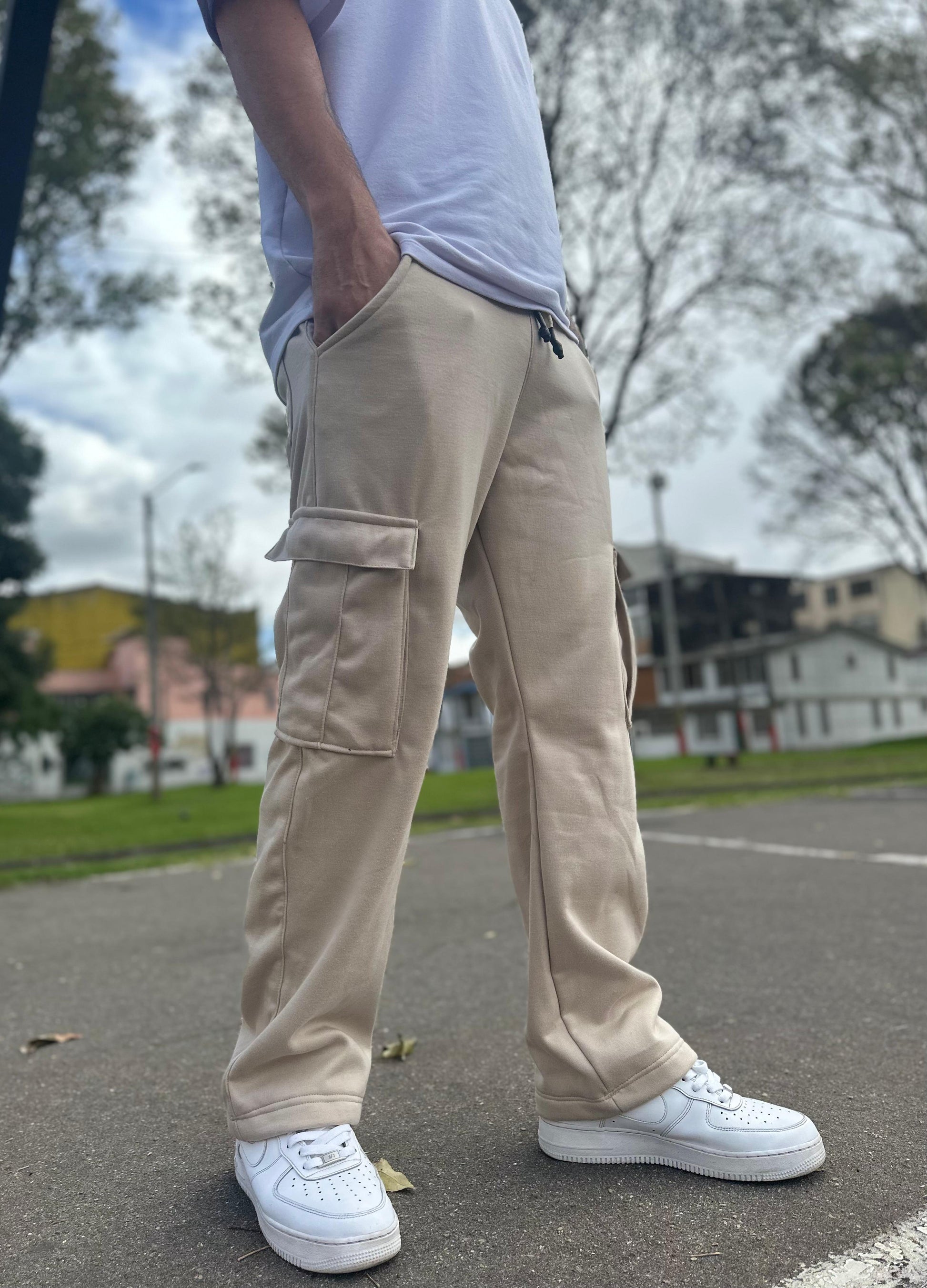 Pantalon Sudadera Cargo Hombre